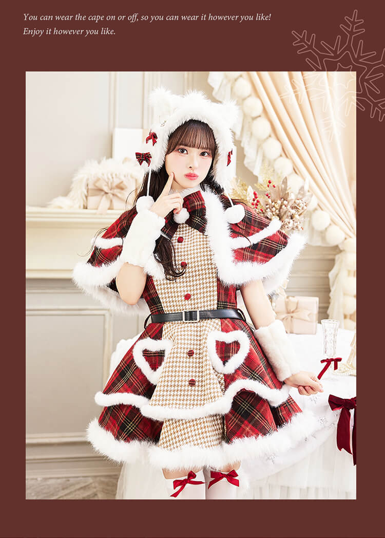 即日発送】【藤咲凪着用】ノエルクラシック千鳥キャットサンタ
