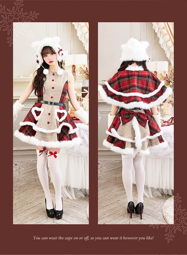 MLサイズは予約】【藤咲凪着用】ノエルクラシック千鳥キャットサンタ