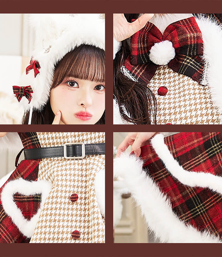 MLサイズは予約】【藤咲凪着用】ノエルクラシック千鳥キャットサンタ