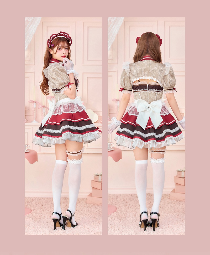 【即日発送】【景井ひな着用】ピュアベリーシアーレースメイド《バレンタインコスプレ12点セット》【Malymoon/マリームーン】【CS25166】