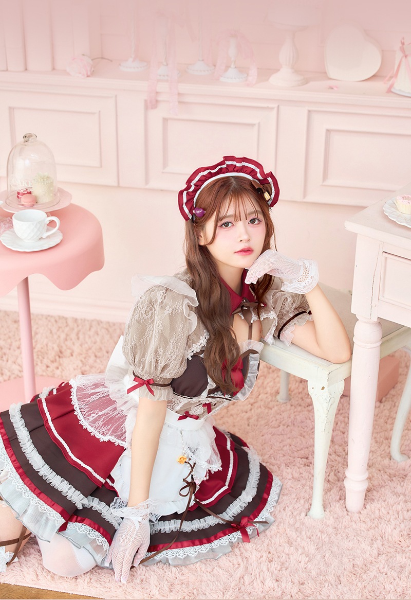 【即日発送】【景井ひな着用】ピュアベリーシアーレースメイド《バレンタインコスプレ12点セット》【Malymoon/マリームーン】【CS25166】