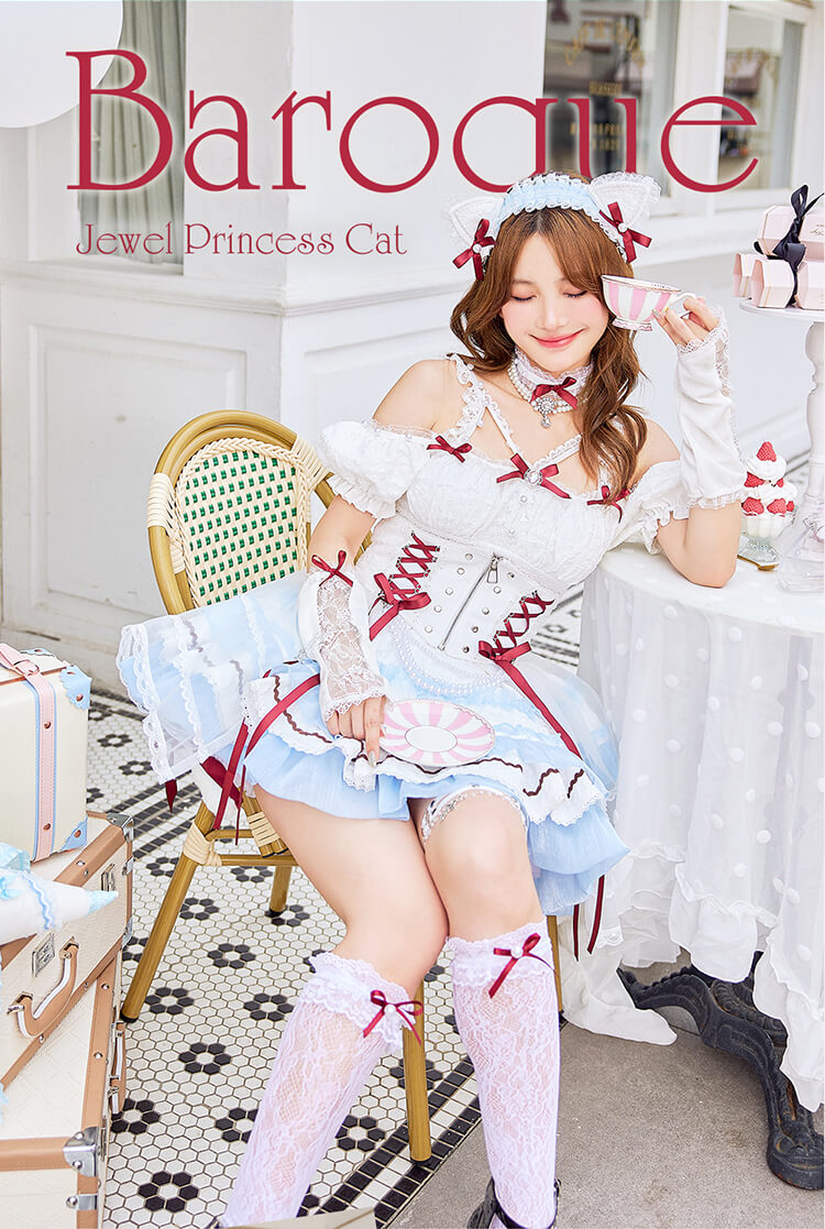 【即日発送】【沖縄コレクション着用】バロックジュエルプリンセスキャット《オリジナルコスプレ8点セット》【Malymoon/マリームーン】【CS25008】