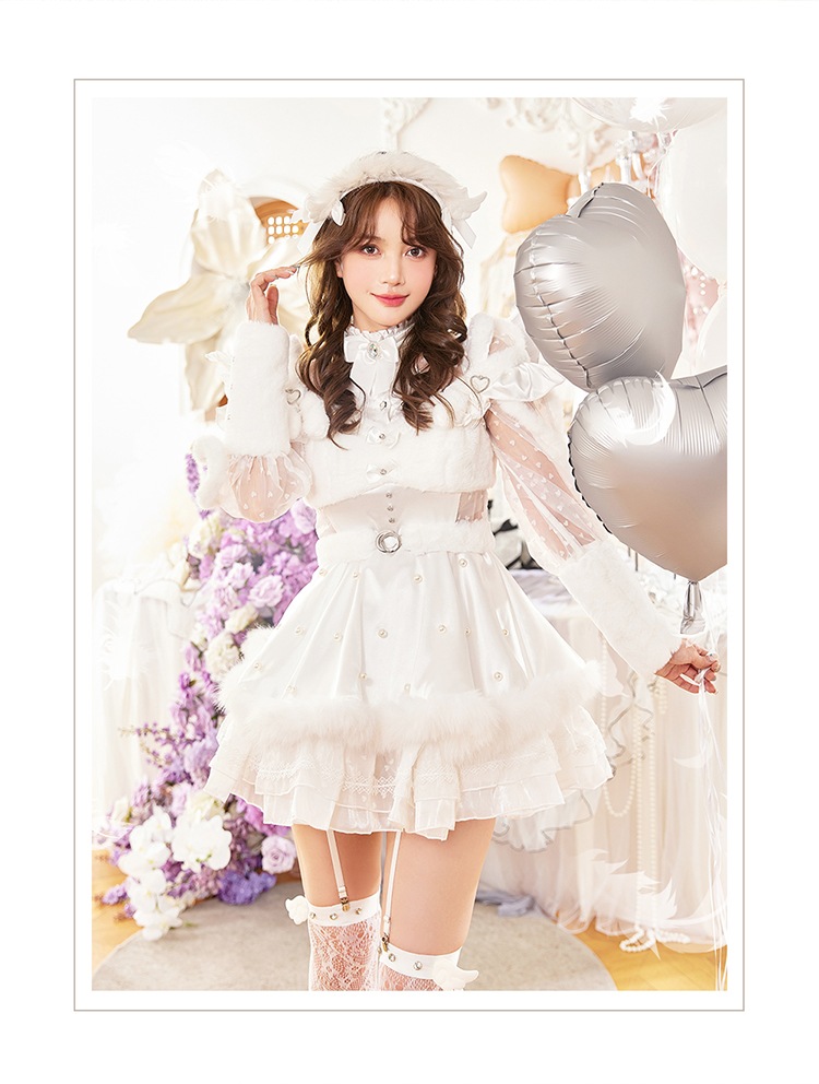 【即日発送】《エンジェル&デビル》ミスティフェザードレス《ハロウィンコスプレ8点セット》【Malymoon/マリームーン】【CS25009】