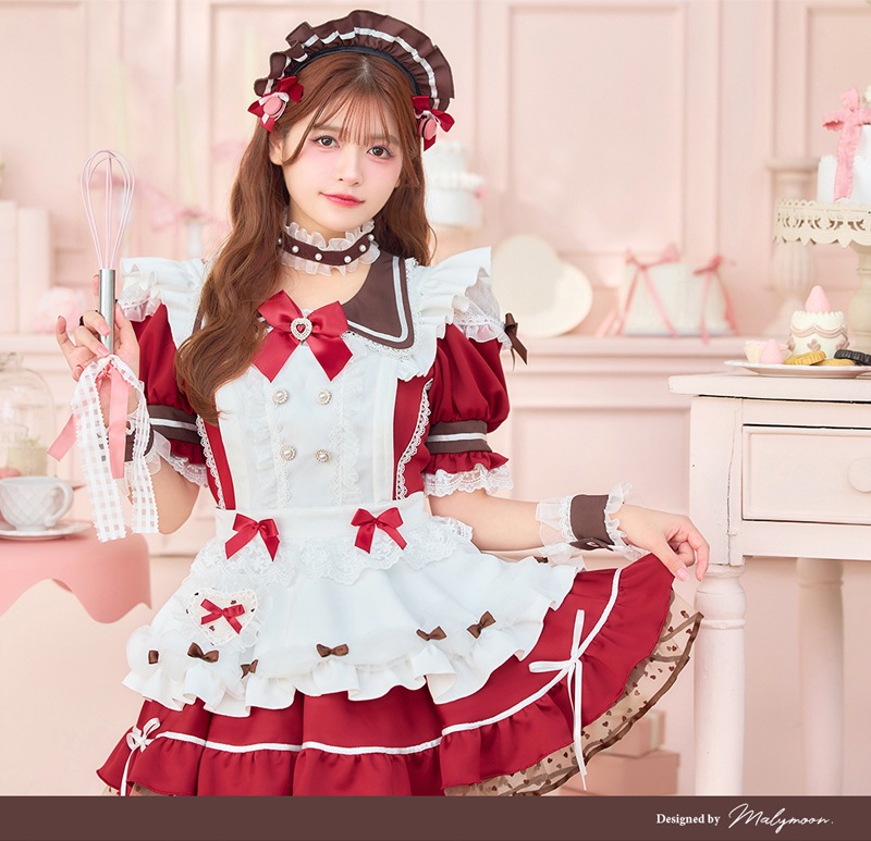 【即日発送】【景井ひな着用】ホイップチュールケーキメイド《バレンタインコスプレ10点セット》【Malymoon/マリームーン】【CS25184】
