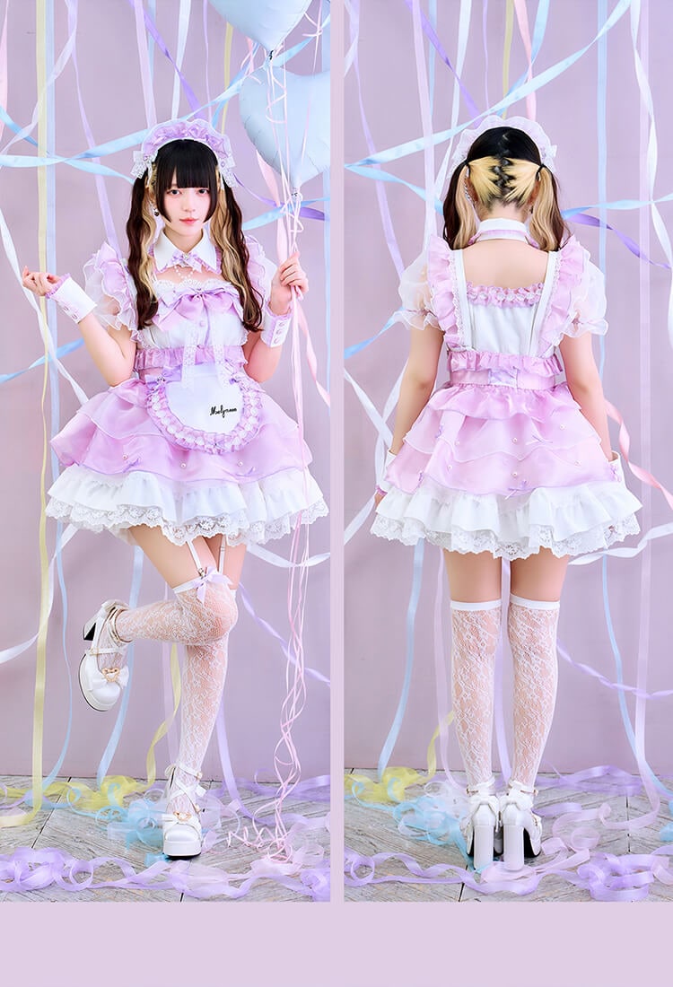 【予約-7月中旬頃より順次発送予定】【きゅるりんってしてみて着用】-魔法少女-ルナパールプティメイド 《オリジナルコスプレ8点セット》【Malymoon/マリームーン】【CS26070】