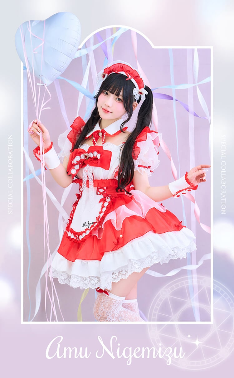 【予約-7月中旬頃より順次発送予定】【きゅるりんってしてみて着用】-魔法少女-ルナパールプティメイド 《オリジナルコスプレ8点セット》【Malymoon/マリームーン】【CS26070】