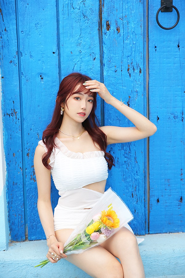 【取り寄せ】ワンショルダーワンピース水着ホワイト《レディース水着1点セット》【4615】