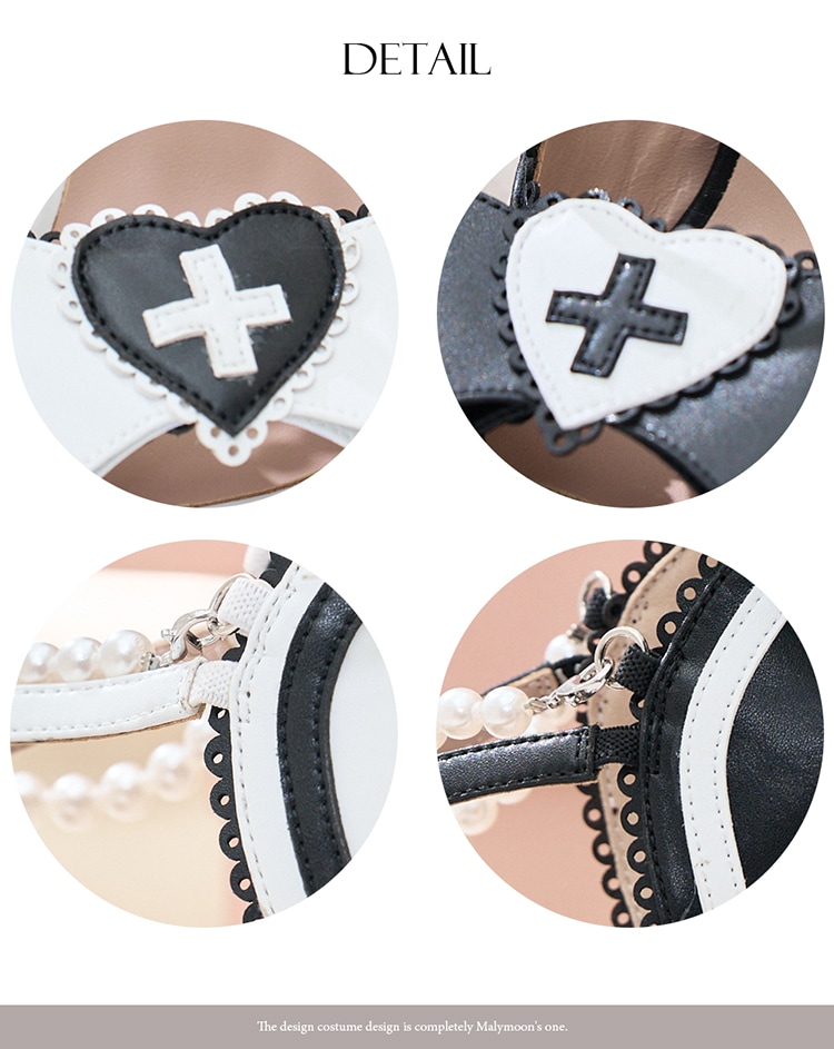 【即日発送】クロスハートオープントゥパンプス《オリジナルコスプレ小物》【Malymoon/マリームーン】【SH25001】【SH25002】