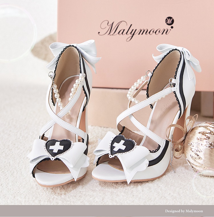 【即日発送】クロスハートオープントゥパンプス《オリジナルコスプレ小物》【Malymoon/マリームーン】【SH25001】【SH25002】
