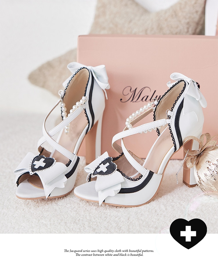 【即日発送】クロスハートオープントゥパンプス《オリジナルコスプレ小物》【Malymoon/マリームーン】【SH25001】【SH25002】