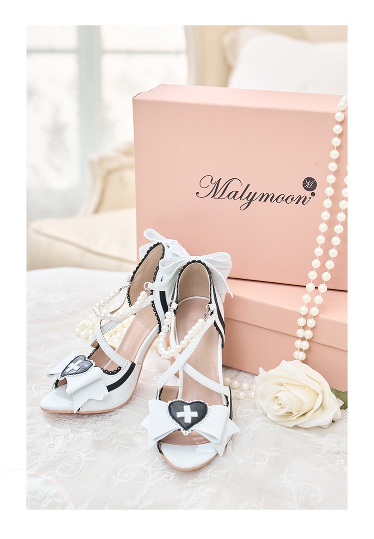 【即日発送】クロスハートオープントゥパンプス《オリジナルコスプレ小物》【Malymoon/マリームーン】【SH25001】【SH25002】