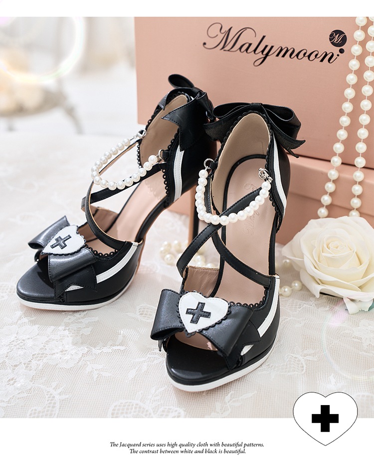 【即日発送】クロスハートオープントゥパンプス《オリジナルコスプレ小物》【Malymoon/マリームーン】【SH25001】【SH25002】