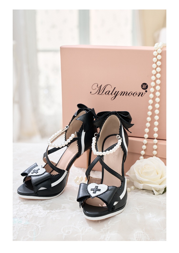 【即日発送】クロスハートオープントゥパンプス《オリジナルコスプレ小物》【Malymoon/マリームーン】【SH25001】【SH25002】