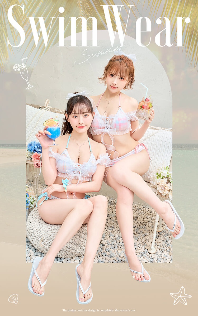 【即日発送】シルキーシャボンチェックビキニ《レディース水着7点セット》【Malymoon/マリームーン】【SW25002】