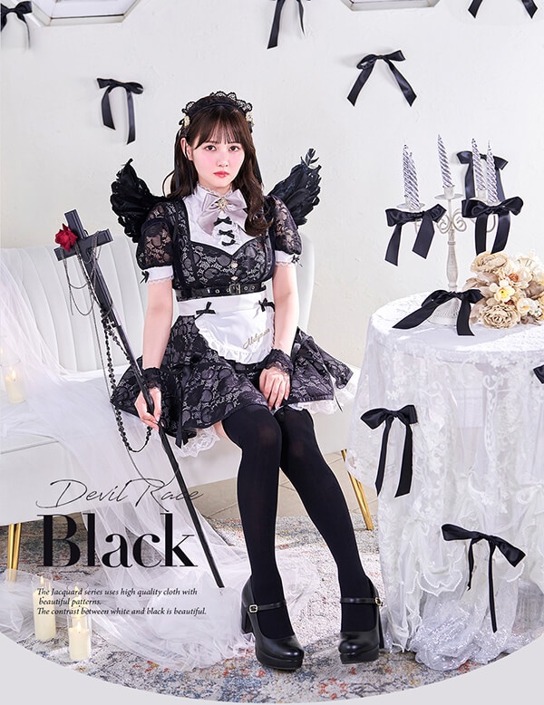 Malymoon 堕天使レースアレンジメントエンジェルドレス コスプレ