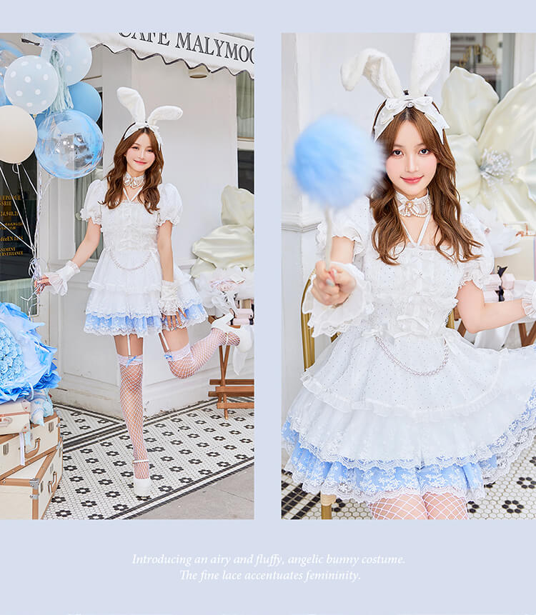 【即日発送】【沖縄コレクション着用】シャンメルティアードレースバニー《オリジナルコスプレ6点セット》【Malymoon/マリームーン】【CS25015】