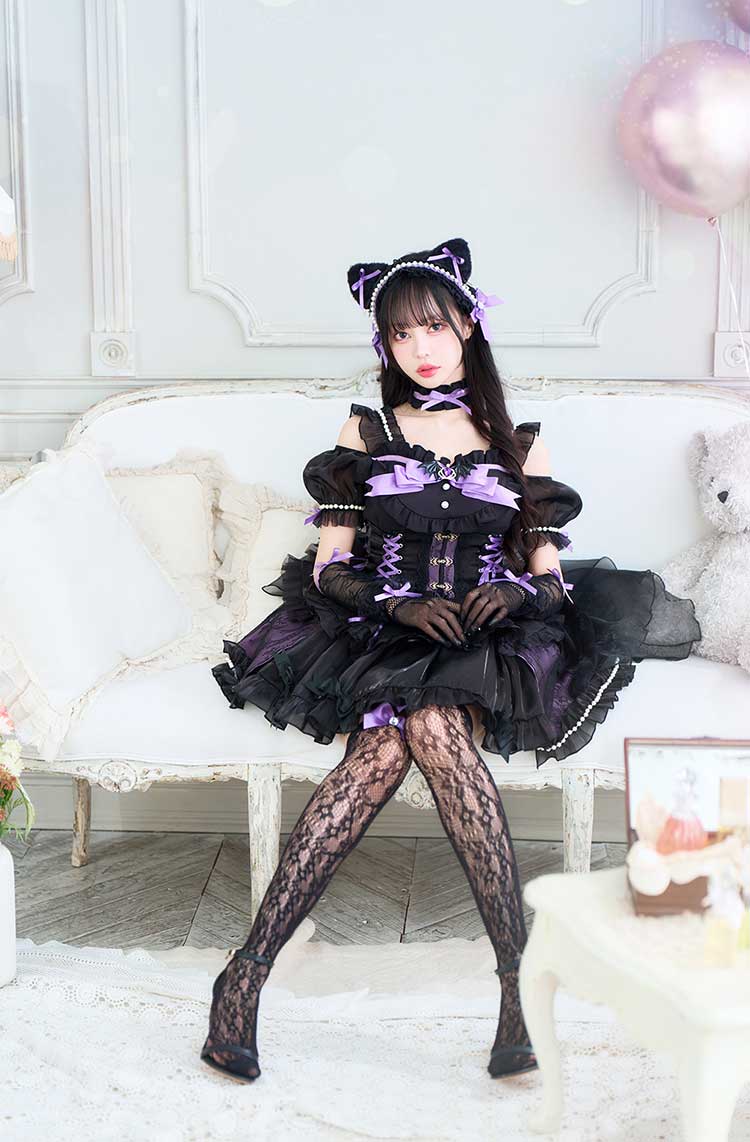 【即日発送】【佐藤ノア&中村里砂着用】ツインプリンセスキャットドレス《オリジナルコスプレ15点セット》【Malymoon/マリームーン】【CS25218】