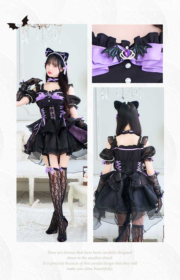 【即日発送】【佐藤ノア&中村里砂着用】ツインプリンセスキャットドレス《オリジナルコスプレ15点セット》【Malymoon/マリームーン】【CS25218】