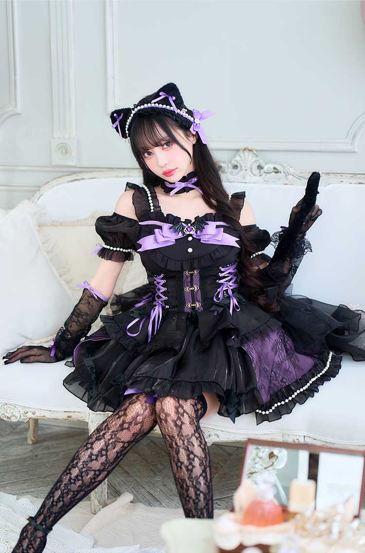 【即日発送】【佐藤ノア&中村里砂着用】ツインプリンセスキャットドレス《オリジナルコスプレ15点セット》【Malymoon/マリームーン】【CS25218】