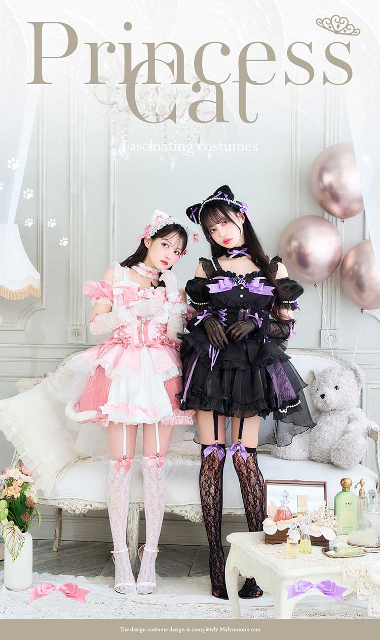 【即日発送】【佐藤ノア&中村里砂着用】ツインプリンセスキャットドレス《オリジナルコスプレ15点セット》【Malymoon/マリームーン】【CS25218】