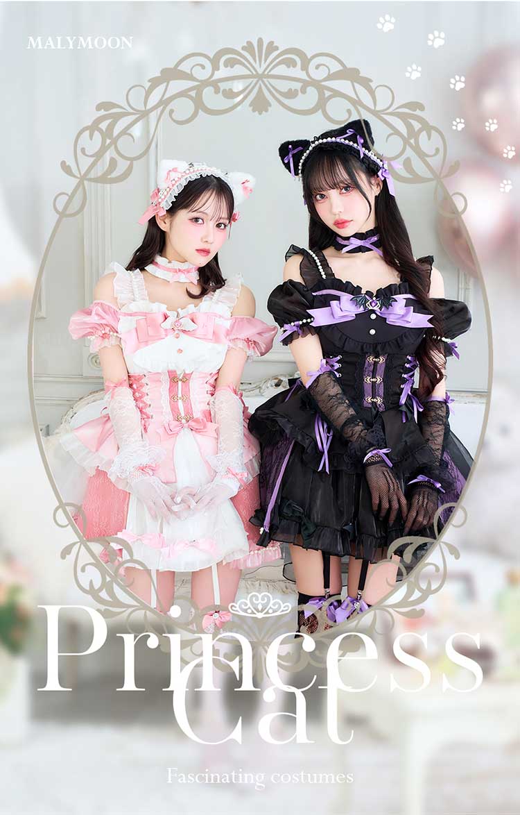 【即日発送】【佐藤ノア&中村里砂着用】ツインプリンセスキャットドレス《オリジナルコスプレ15点セット》【Malymoon/マリームーン】【CS25218】