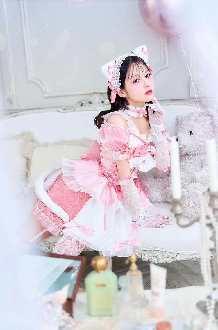 【即日発送】【佐藤ノア&中村里砂着用】ツインプリンセスキャットドレス《オリジナルコスプレ15点セット》【Malymoon/マリームーン】【CS25218】