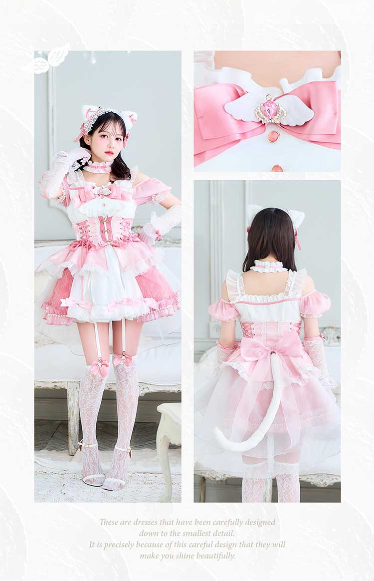 【即日発送】【佐藤ノア&中村里砂着用】ツインプリンセスキャットドレス《オリジナルコスプレ15点セット》【Malymoon/マリームーン】【CS25218】