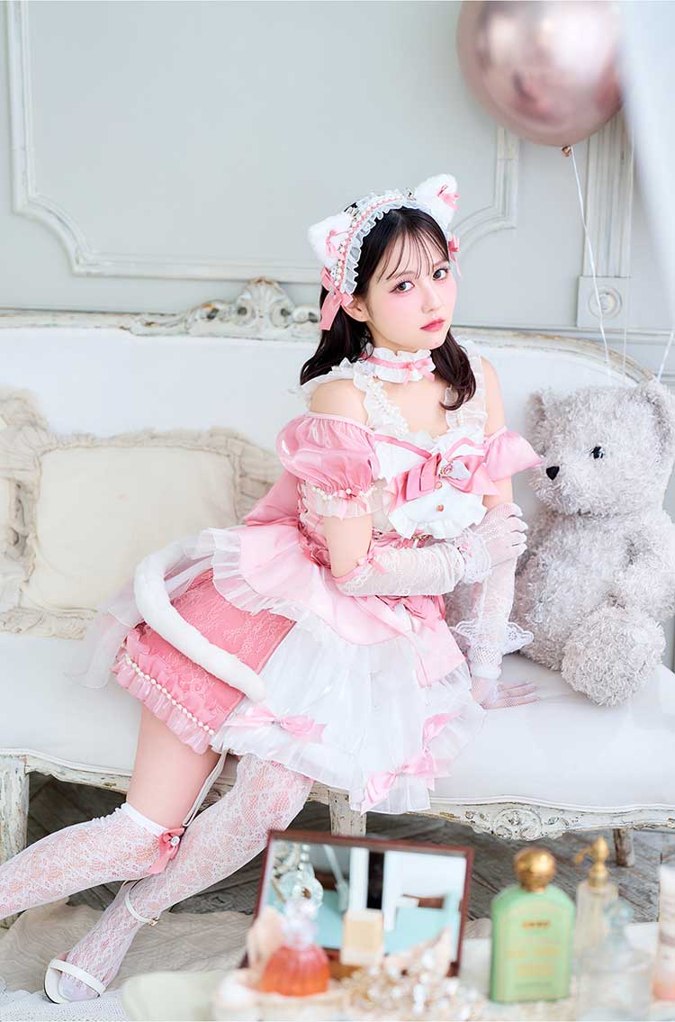 【即日発送】【佐藤ノア&中村里砂着用】ツインプリンセスキャットドレス《オリジナルコスプレ15点セット》【Malymoon/マリームーン】【CS25218】