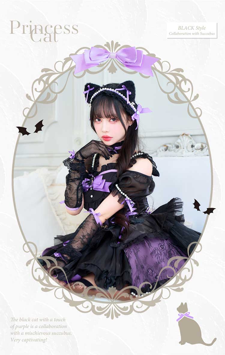 【即日発送】【佐藤ノア&中村里砂着用】ツインプリンセスキャットドレス《オリジナルコスプレ15点セット》【Malymoon/マリームーン】【CS25218】