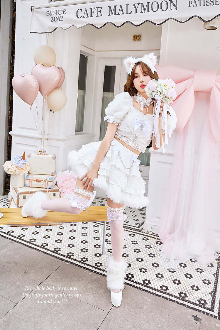 【ホワイトは予約】【沖縄コレクション着用】ハートフルールキャット《オリジナルコスプレ12点セット》【Malymoon/マリームーン】【CS25020】