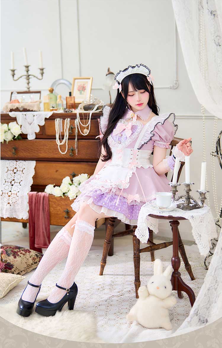 【即日発送】【Mumei着用】《pink&purple》フレンチガーリーメイド＆アニマル【Malymoon/マリームーン】【CS25181】【CS25193】【CS25204】【CS25210】