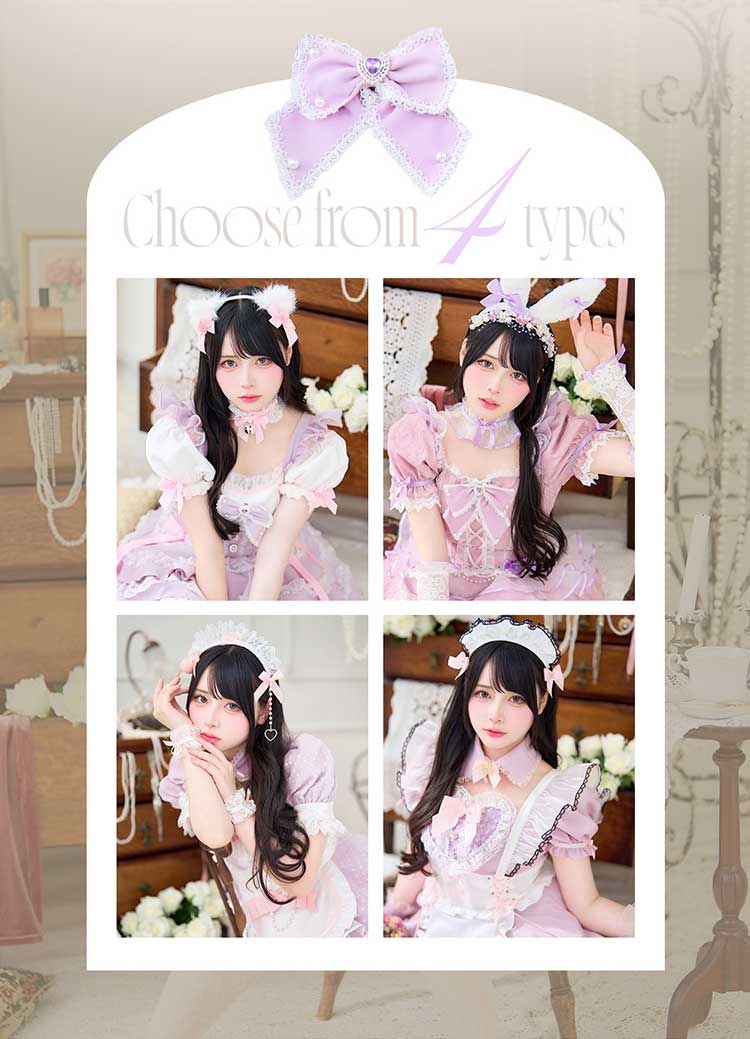 一部予約】【Mumei着用】《pink&purple》フレンチガーリーメイド