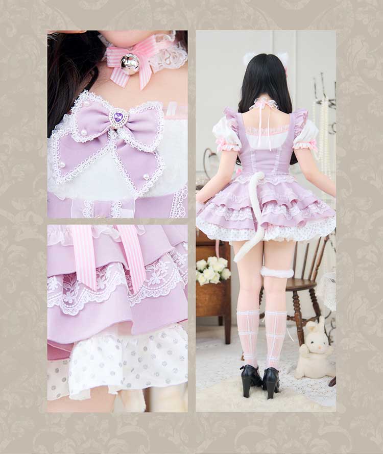 一部予約】【Mumei着用】《pink&purple》フレンチガーリーメイド