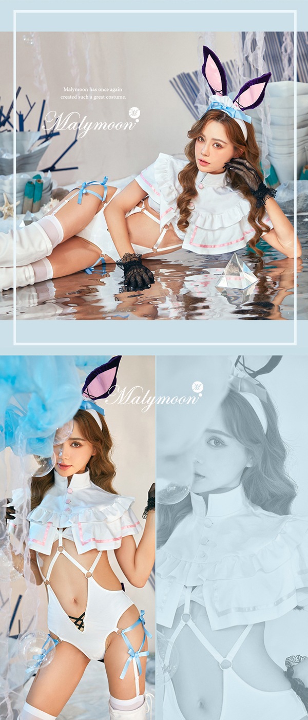 【Same Day Shipping】White Cape Bunny 《Halloween Cosplay 5 Piece Set》【Dreamy Doll/Dreamy Doll】【s8903】