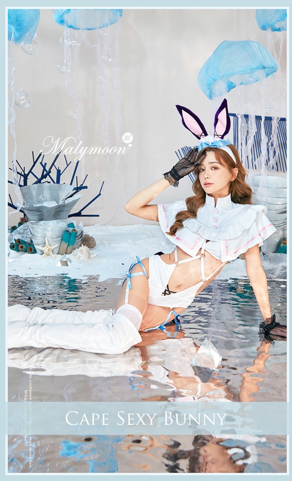 【Same Day Shipping】White Cape Bunny 《Halloween Cosplay 5 Piece Set》【Dreamy Doll/Dreamy Doll】【s8903】