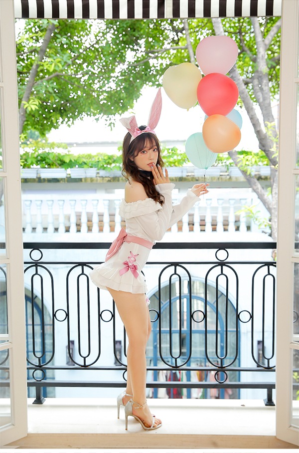 [Same day shipping] Off shoulder bunny suit <<Halloween cosplay 6 piece set>>【Malymoon】[9585]