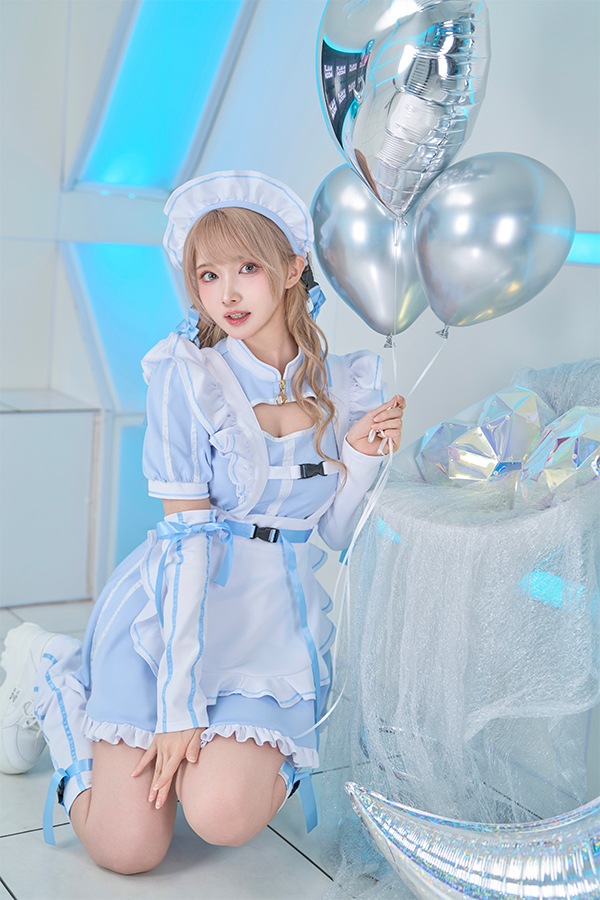 【即日発送】アクセントラインハーネスジャージメイド《ハロウィンコスプレ6点セット》【Malymoon/マリームーン】【9793-2】