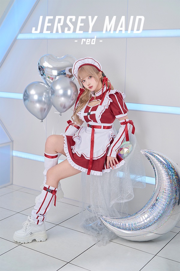 【即日発送】アクセントラインハーネスジャージメイド《ハロウィンコスプレ6点セット》【Malymoon/マリームーン】【9793-2】