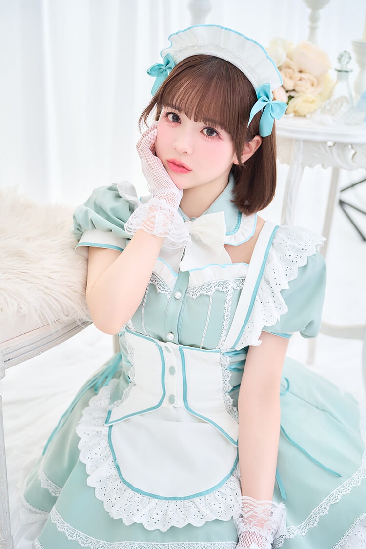 【即日発送】【小野緑着用】アンティークレースブランシュメイド《オリジナルコスプレ8点セット》【Malymoon/マリームーン】【CS25191-2】