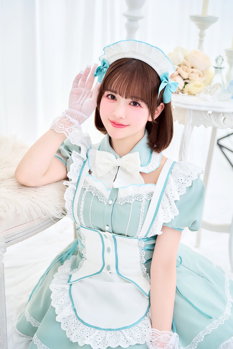 【即日発送】【小野緑着用】アンティークレースブランシュメイド《オリジナルコスプレ8点セット》【Malymoon/マリームーン】【CS25191-2】