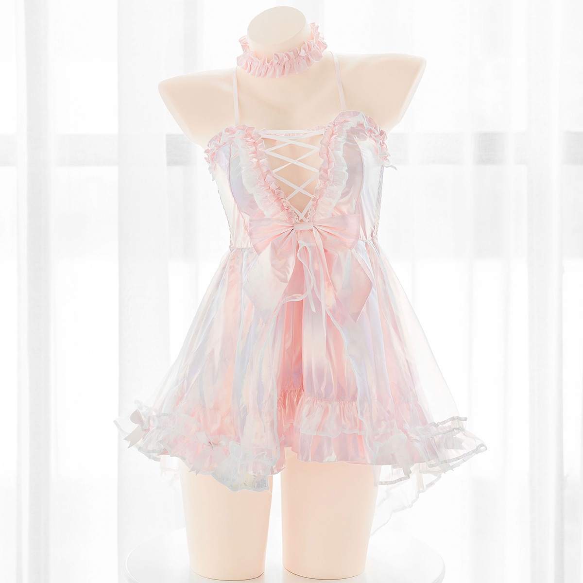【odr】ピンクレースワンピコスランジェリー《かわいいコスプレ4点セット》【SEVENTY-THREE】【odr1712】