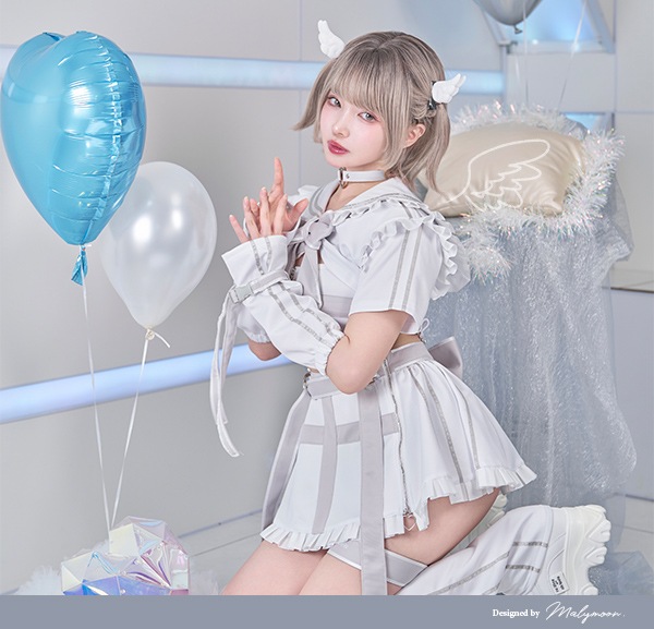 【即日発送】..天使界隈..ミルキーセーラーエンジェル《ハロウィンコスプレ8点セット》【Malymoon/マリームーン】【9885-2】