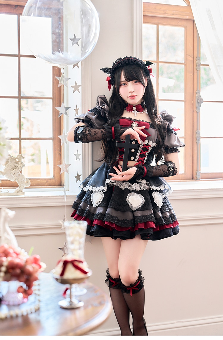 【レッドは予約】【沖縄コレクション着用】【Mumei着用】バブルハートドーリーデビル《オリジナルコスプレ14点セット》【Malymoon/マリームーン】【CS25042-2】