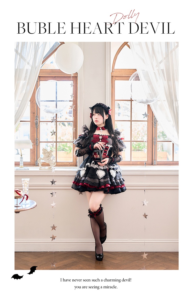 【レッドは予約】【沖縄コレクション着用】【Mumei着用】バブルハートドーリーデビル《オリジナルコスプレ14点セット》【Malymoon/マリームーン】【CS25042-2】