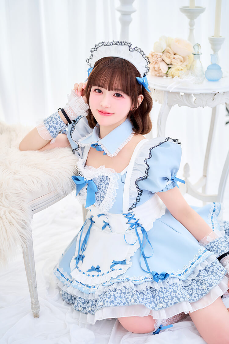 【ブルー/パープルは予約】【小野緑着用】ドリーミーハートフリルチュチュメイド《オリジナルコスプレ8点セット》【Malymoon/マリームーン】【CS25181-2】