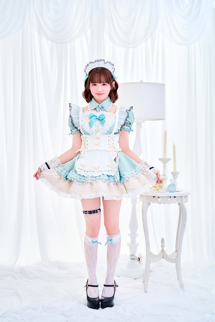 【ブルー/パープルは予約】【小野緑着用】ドリーミーハートフリルチュチュメイド《オリジナルコスプレ8点セット》【Malymoon/マリームーン】【CS25181-2】