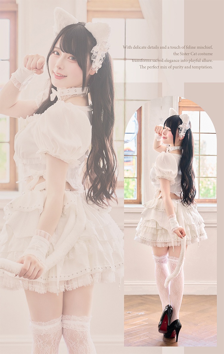 【予約-10月中旬頃より順次発送予定】【Mumei着用】シスタークロスパールキャット《ハロウィンコスプレ10点セット》【Malymoon/マリームーン】【CS25106】