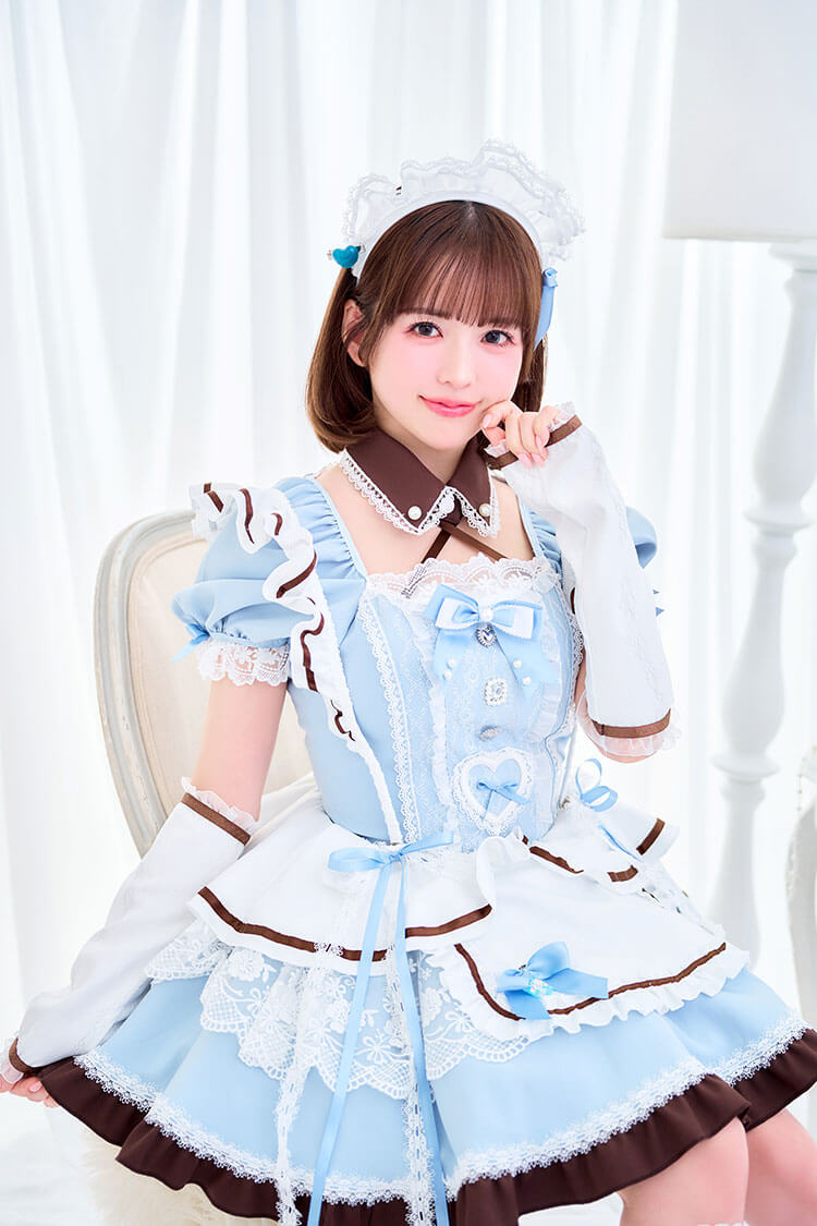 【即日発送】【小野緑着用】ブーケリボンジュエルブルーメイド《ホワイトデーコスプレ11点セット》【Malymoon/マリームーン】【CS25156-3】