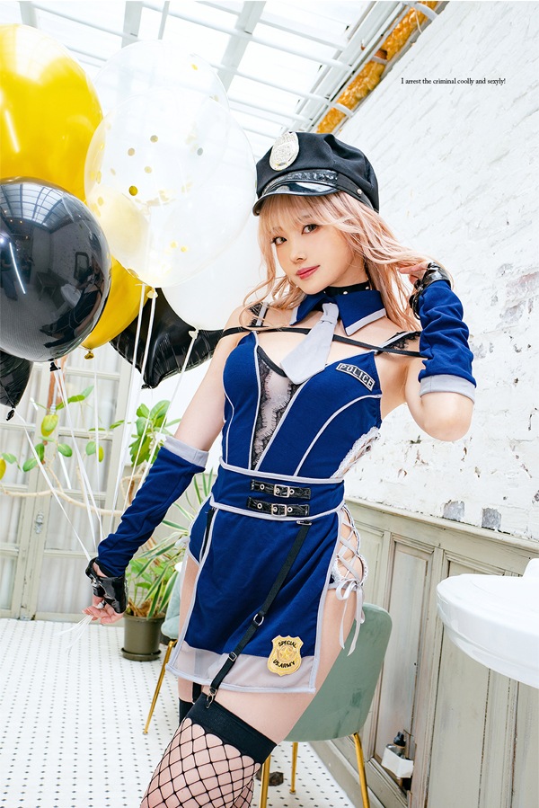 【予約-10月上旬頃より順次発送予定】タイトポリススーツ《ハロウィンコスプレ10点セット》【Malymoon/マリームーン】【9583】
