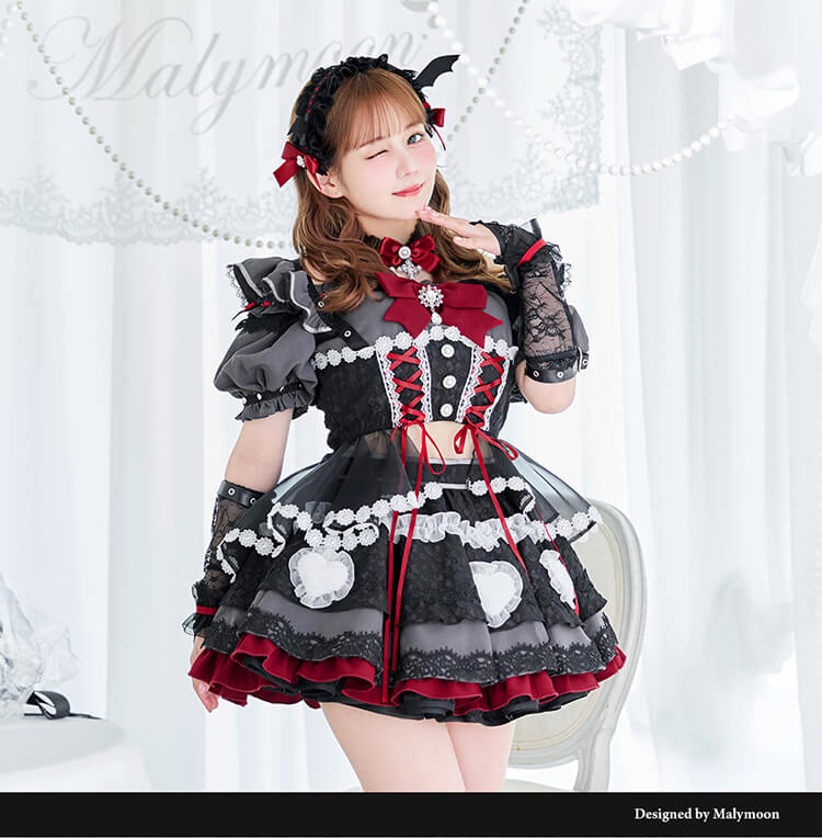 新品♡マリームーン 佐藤ノア着用 モノトーンガーリースカジャンメイド ブラック 新品 マリームーン モノトーン ガーリー スカジャン メイド 9点